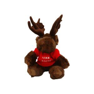 Tommy Moose Plush Moose Stuffed Animal In Red Sweater Purr-Fection Purr Fection
